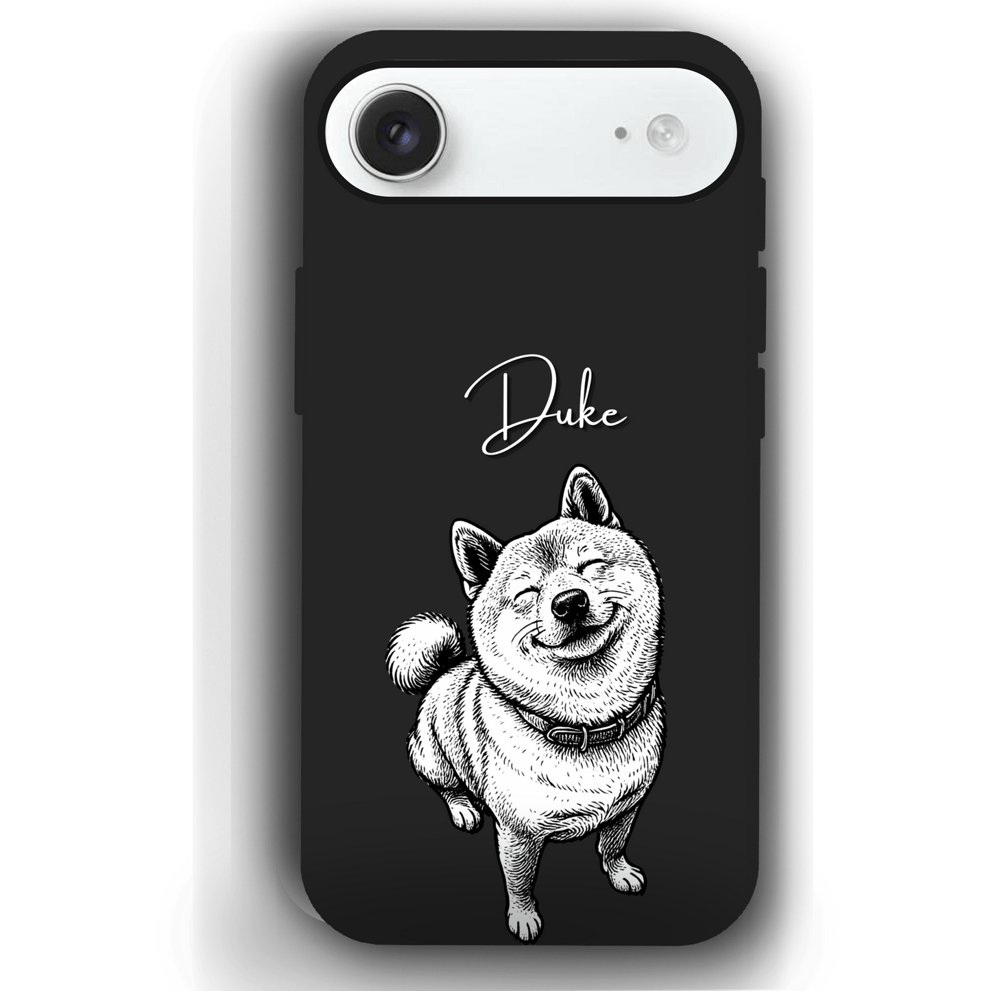 Custom Black & White Pet Phone Case for iPhone 17 by YingMart – Custom Photo Personalized Pet Line Art Design with Pet Name