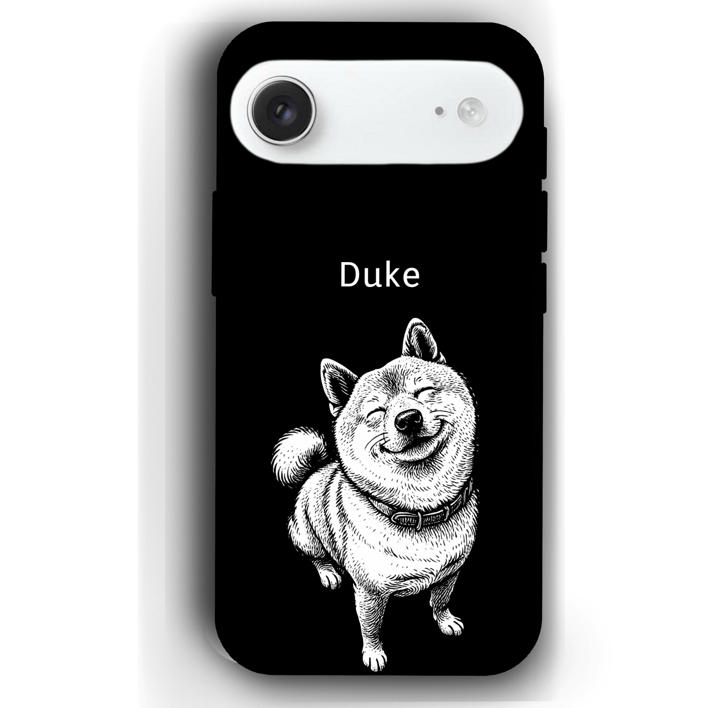 Custom Black & White Pet Phone Case for iPhone 17 by YingMart – Custom Photo Personalized Pet Line Art Design with Pet Name