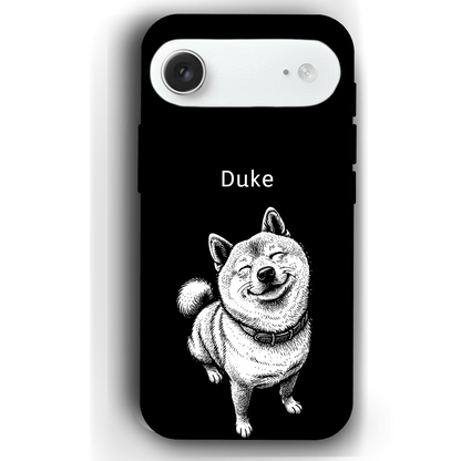 Custom Black & White Pet Phone Case for iPhone 17 by YingMart – Custom Photo Personalized Pet Line Art Design with Pet Name
