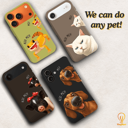 "Also Me" Design Custom Pet iPhone 17 Case – 4 Colors & 4 Patterns by YingMart, Personalized Pet Portrait Protective Cover for Dog Lovers