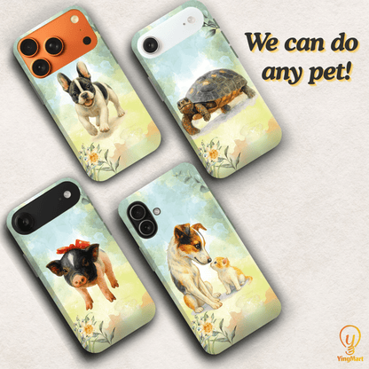 Custom Pet Phone Case for iPhone 17/17 Pro/17 Pro Max/17 Air by YingMart – Personalized Photo Pet Portrait (1-3 Pets), Protective Cover for Pet Lovers
