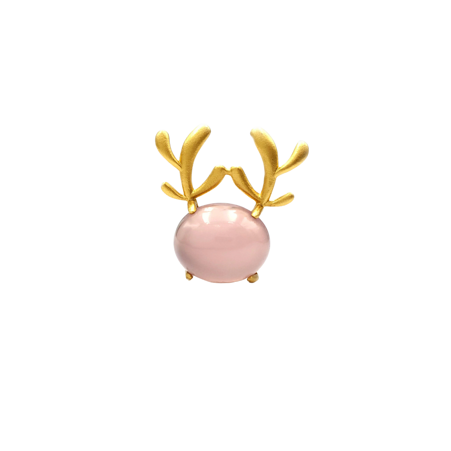 Genuine Pink Chalcedony pendant Shape  Reindeer Real Gemstone pendant, Vintage Jewelry, Gift For Her