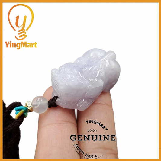 Icy Very Light Purple Natural Pixiu Jade Carved Genuine Jadeite Real Jade Grade A Type A, Lucky Pendant, Jade Necklace Pendant, Jewerly