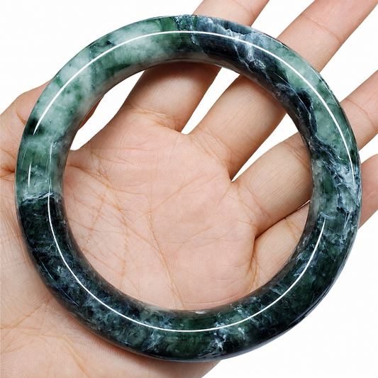 Yingmart Certified 60mm-72mm 100% Natural Genuine Jade Men Women Bangle Bracelets, Real Gemstone Bracelet, Vintage Jewelry