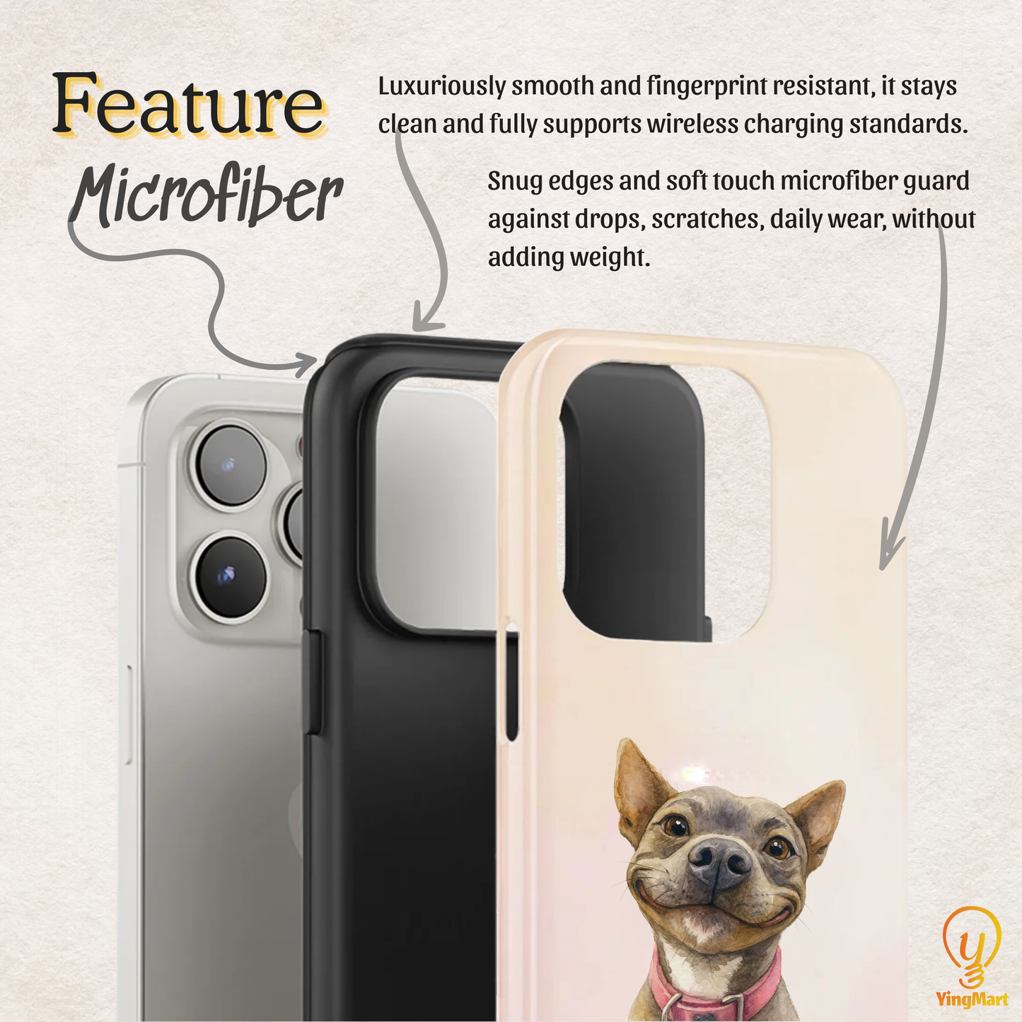 Custom Pet Phone Case for iPhone 17/17 Pro/17 Pro Max/17 Air by YingMart – Personalized Photo Pet Portrait (1-3 Pets), Protective Cover for Pet Lovers