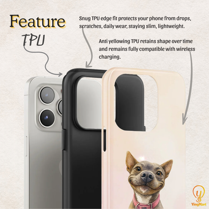 "Also Me" Design Custom Pet iPhone 17 Case – 4 Colors & 4 Patterns by YingMart, Personalized Pet Portrait Protective Cover for Dog Lovers