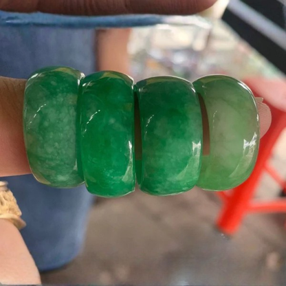 Yingmart 100% Natural Green Jade Ring, Real Gemstone Ring, Vintage Jewelry
