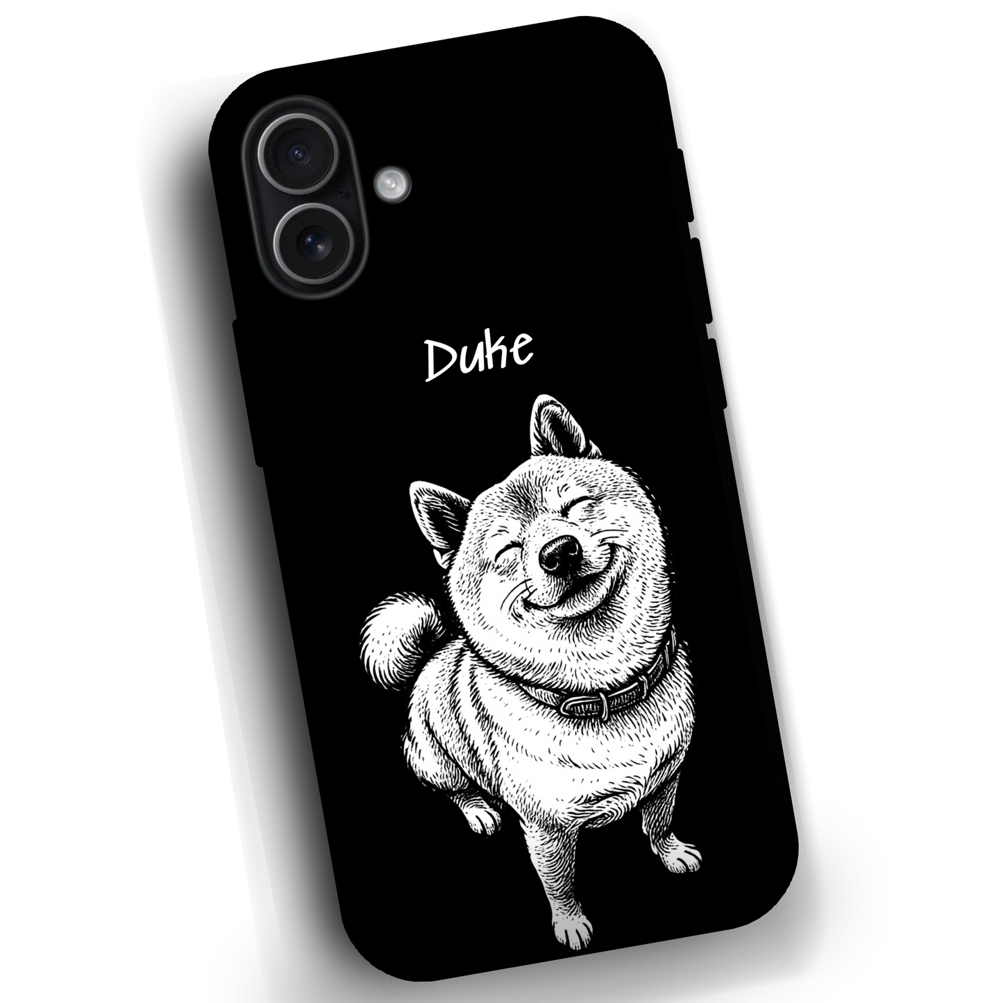Custom Black & White Pet Phone Case for iPhone 17 by YingMart – Custom Photo Personalized Pet Line Art Design with Pet Name