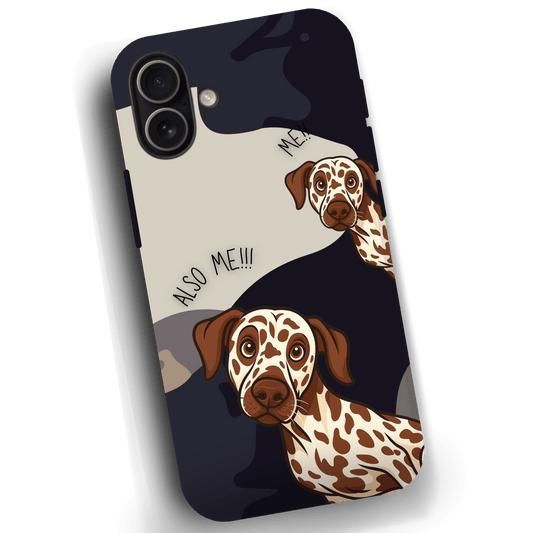 "Also Me" Design Custom Pet iPhone 17 Case – 4 Colors & 4 Patterns by YingMart, Personalized Pet Portrait Protective Cover for Dog Lovers