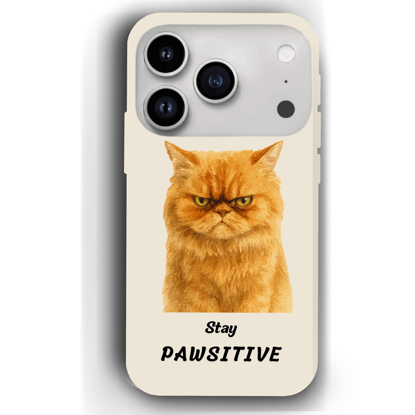 Stay Pawsitive Custom Pet Phone Case for iPhone 17 by YingMart – Personalized Animal Portrait, Protective Cover, for Pet Lovers.