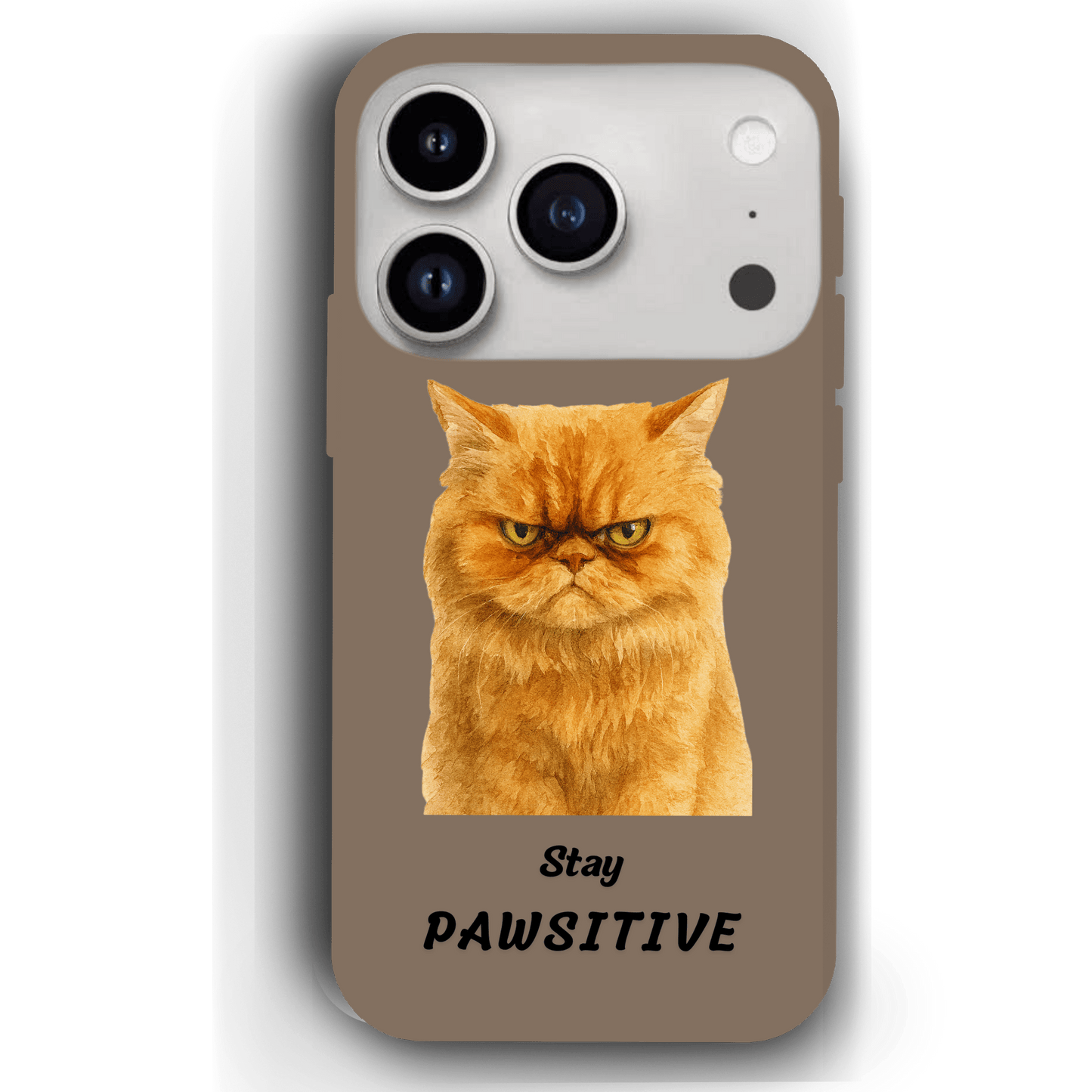 Stay Pawsitive Custom Pet Phone Case for iPhone 17 by YingMart – Personalized Animal Portrait, Protective Cover, for Pet Lovers.