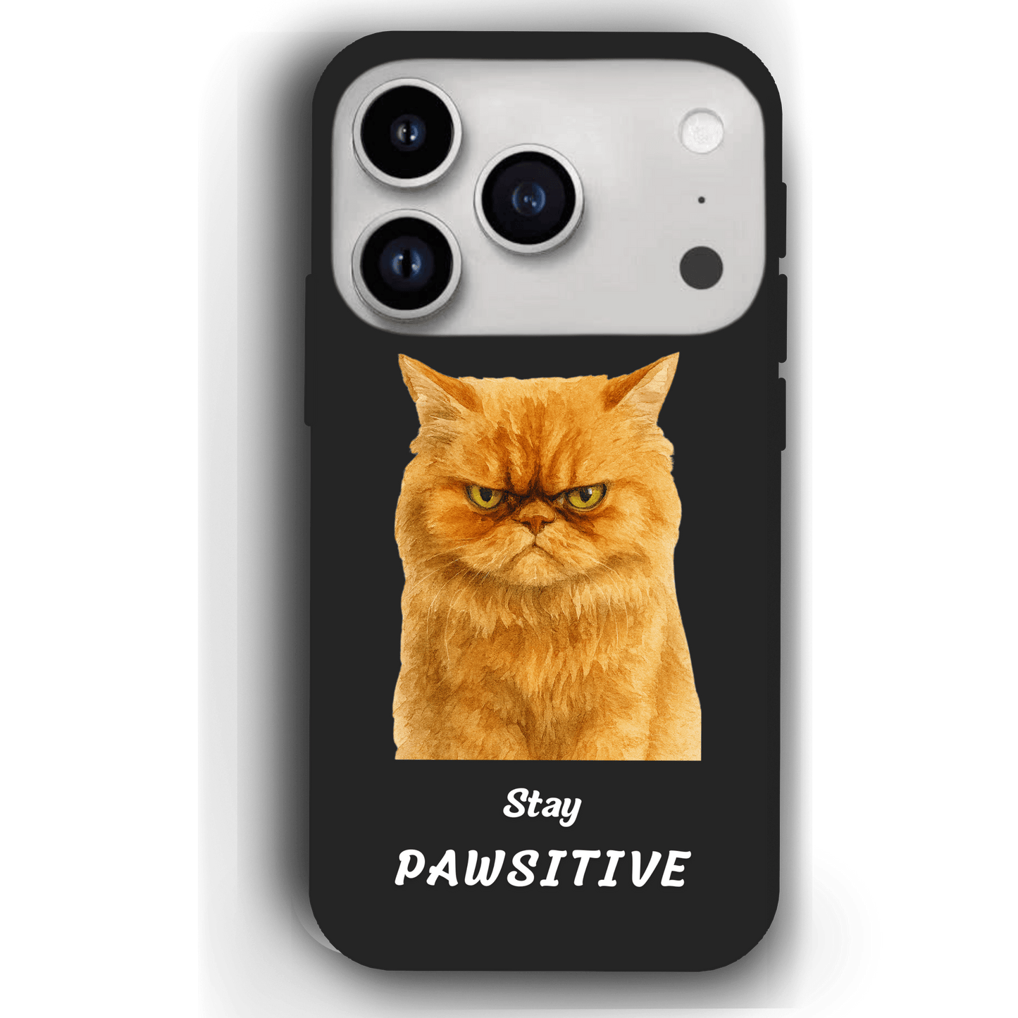 Stay Pawsitive Custom Pet Phone Case for iPhone 17 by YingMart – Personalized Animal Portrait, Protective Cover, for Pet Lovers.