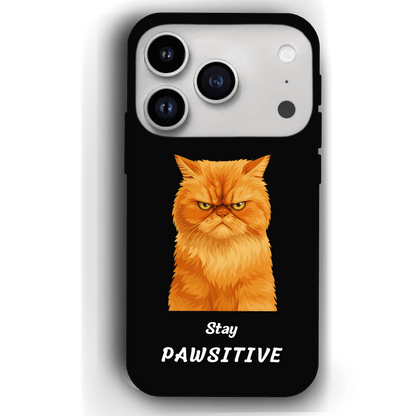Stay Pawsitive Custom Pet Phone Case for iPhone 17 by YingMart – Personalized Animal Portrait, Protective Cover, for Pet Lovers.