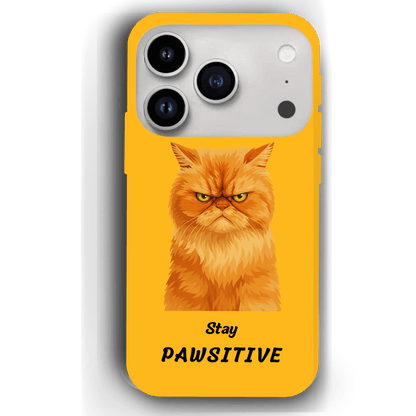 Stay Pawsitive Custom Pet Phone Case for iPhone 17 by YingMart – Personalized Animal Portrait, Protective Cover, for Pet Lovers.