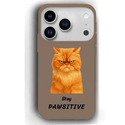 Stay Pawsitive Custom Pet Phone Case for iPhone 17 by YingMart – Personalized Animal Portrait, Protective Cover, for Pet Lovers.