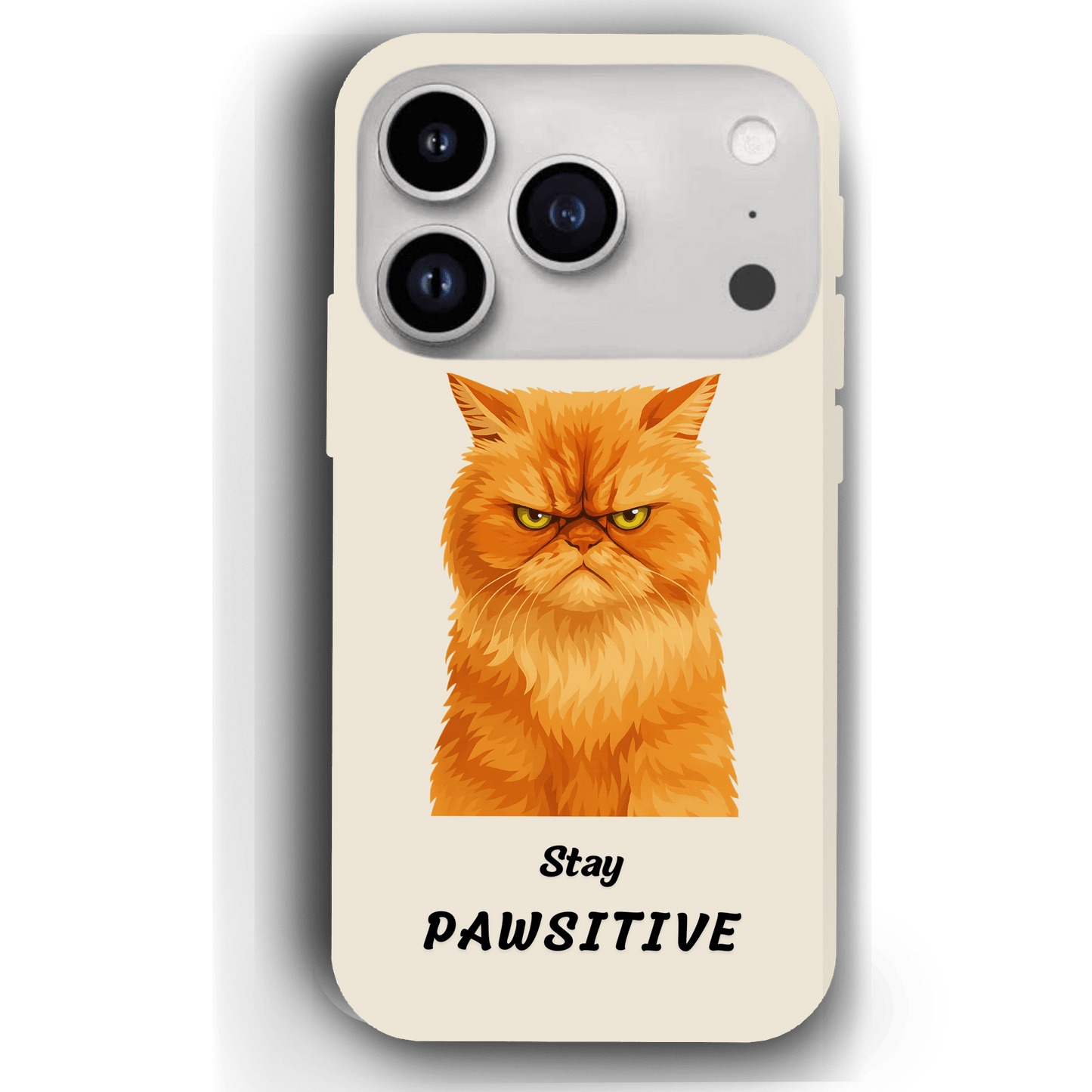 Stay Pawsitive Custom Pet Phone Case for iPhone 17 by YingMart – Personalized Animal Portrait, Protective Cover, for Pet Lovers.