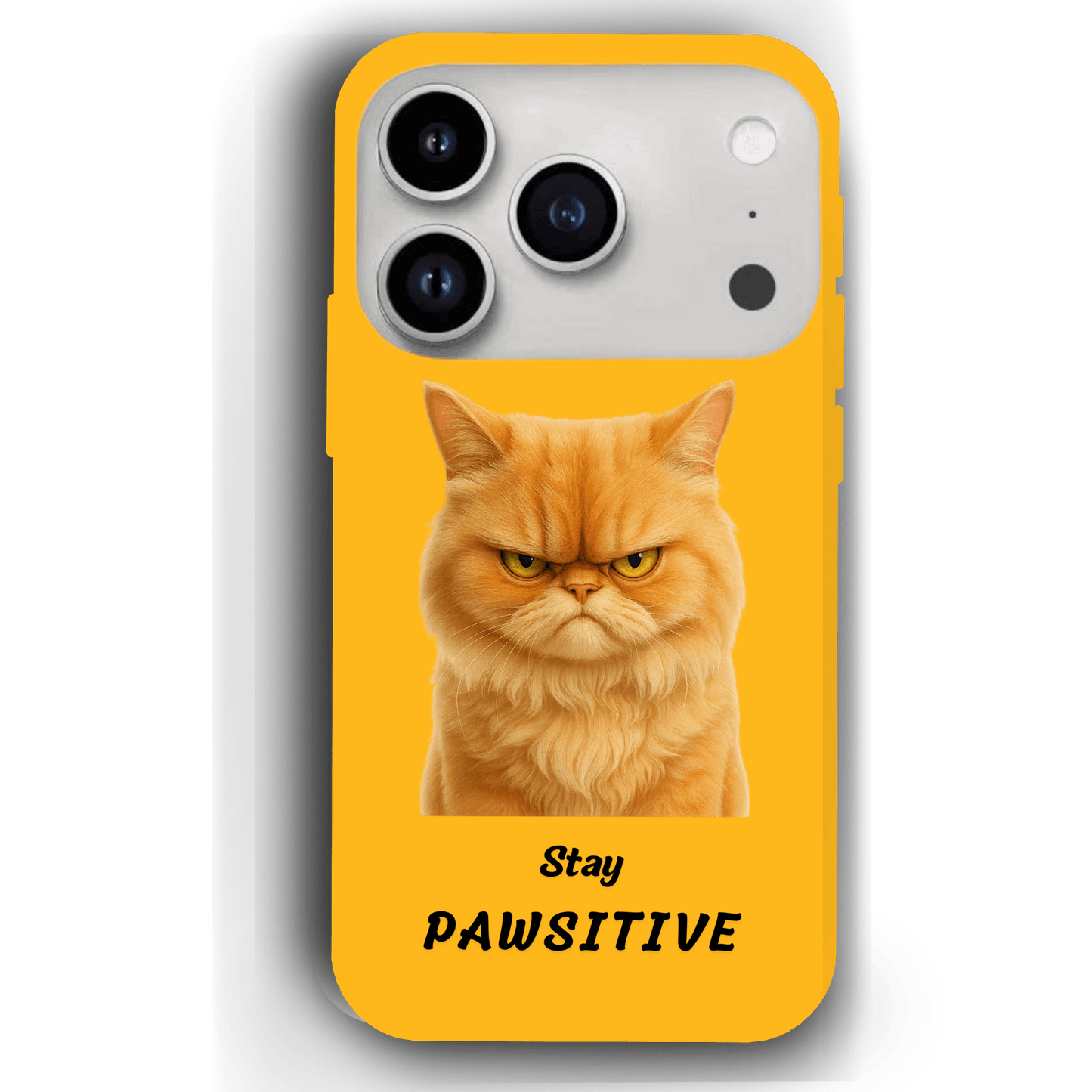 Stay Pawsitive Custom Pet Phone Case for iPhone 17 by YingMart – Personalized Animal Portrait, Protective Cover, for Pet Lovers.