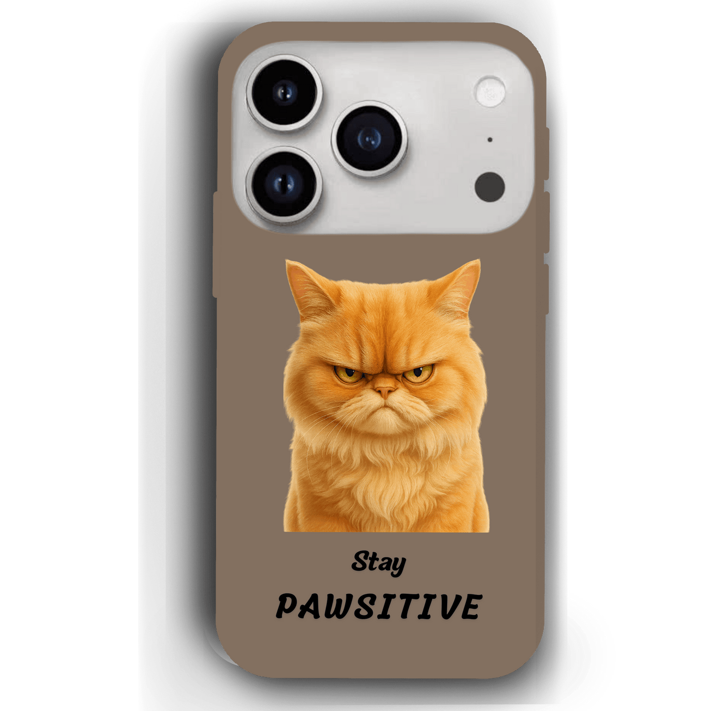 Stay Pawsitive Custom Pet Phone Case for iPhone 17 by YingMart – Personalized Animal Portrait, Protective Cover, for Pet Lovers.