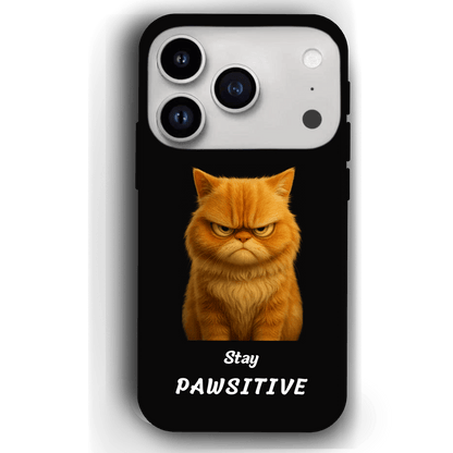 Stay Pawsitive Custom Pet Phone Case for iPhone 17 by YingMart – Personalized Animal Portrait, Protective Cover, for Pet Lovers.