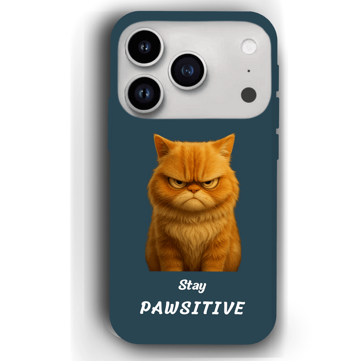 Stay Pawsitive Custom Pet Phone Case for iPhone 17 by YingMart – Personalized Animal Portrait, Protective Cover, for Pet Lovers.