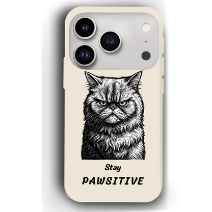 Stay Pawsitive Custom Pet Phone Case for iPhone 17 by YingMart – Personalized Animal Portrait, Protective Cover, for Pet Lovers.
