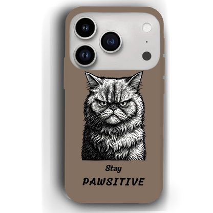 Stay Pawsitive Custom Pet Phone Case for iPhone 17 by YingMart – Personalized Animal Portrait, Protective Cover, for Pet Lovers.