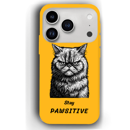 Stay Pawsitive Custom Pet Phone Case for iPhone 17 by YingMart – Personalized Animal Portrait, Protective Cover, for Pet Lovers.