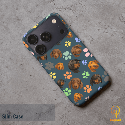 Custom Pet Phone Case for iPhone 17/ 17 Air/ 17 Pro/ 17 Pro Max by YingMart, Personalized Pet Portrait Cover with Paw, Heart, Fish & Bone Symbols