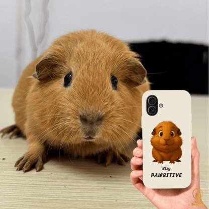 Stay Pawsitive Custom Pet Phone Case for iPhone 17 by YingMart – Personalized Animal Portrait, Protective Cover, for Pet Lovers.