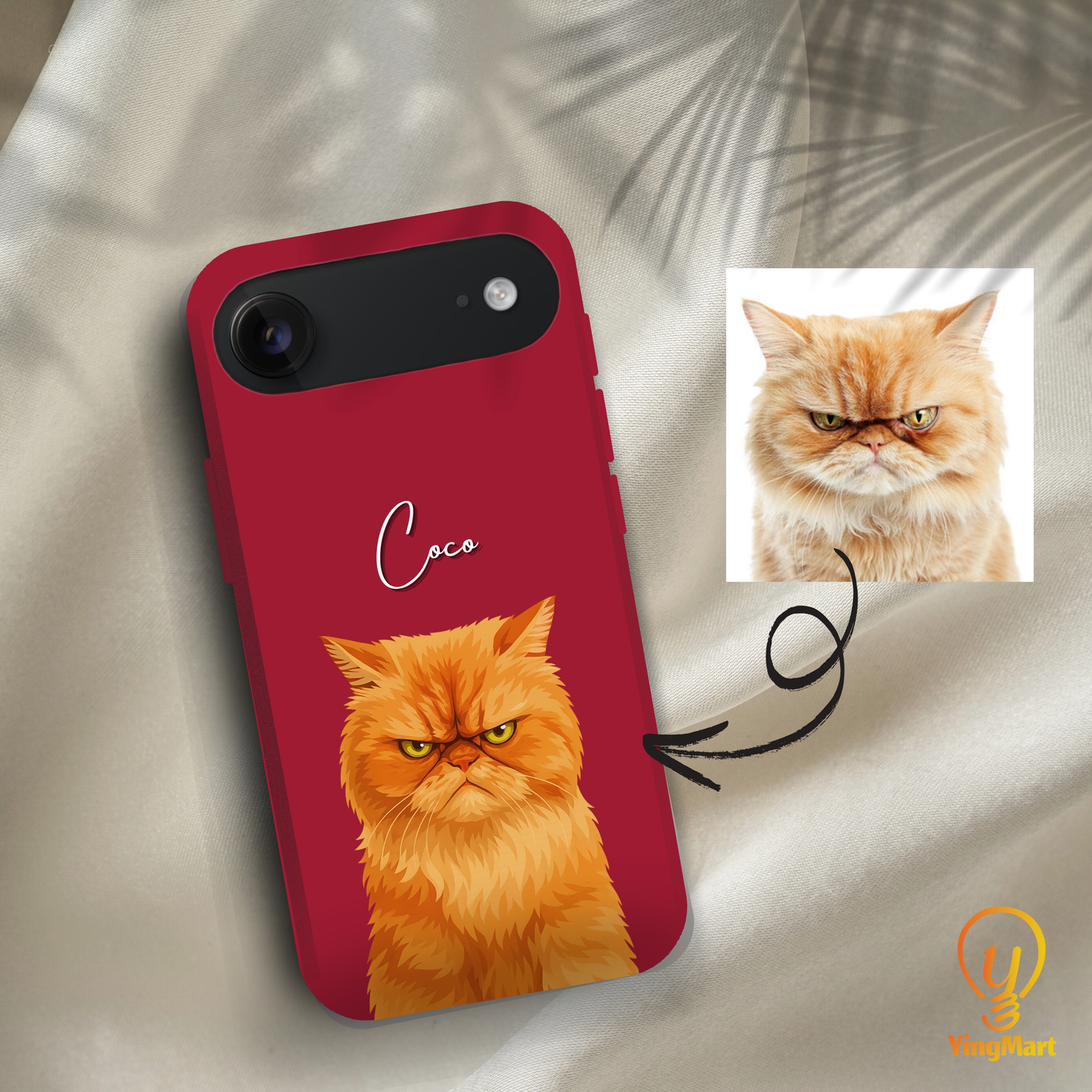 Custom Pet Phone Case for iPhone 17 by YingMart – Personalized Photo Cover with Pet Image & Name, Protective Case for Pet Lovers