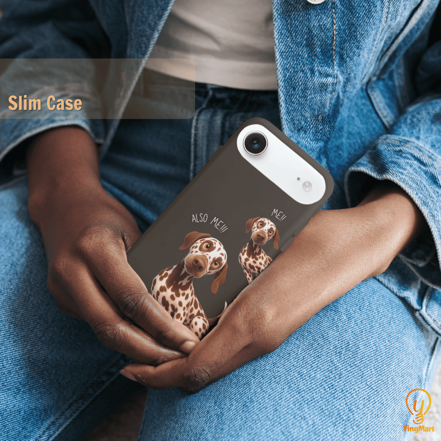 "Also Me" Design Custom Pet iPhone 17 Case – 4 Colors & 4 Patterns by YingMart, Personalized Pet Portrait Protective Cover for Dog Lovers