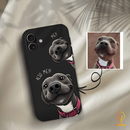 "Also Me" Design Custom Pet iPhone 17 Case – 4 Colors & 4 Patterns by YingMart, Personalized Pet Portrait Protective Cover for Dog Lovers