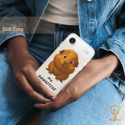 Stay Pawsitive Custom Pet Phone Case for iPhone 17 by YingMart – Personalized Animal Portrait, Protective Cover, for Pet Lovers.