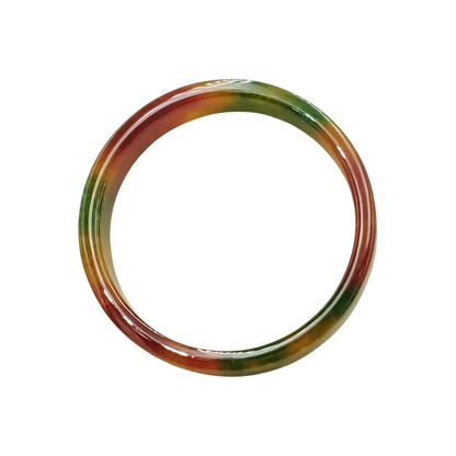 High Quality 48–60mm Jadeite Jade Square Yellow Mix Green Red YingMart Bangle Gift for Her Grandma Mens Personalized