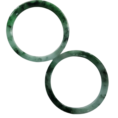 High Quality 48-72mm Natural-Colour Jade Bangle, White Floating Green Black Veins, Burmese Jadeite, Feng Shui Jewelry, Gift for Mom