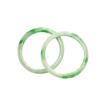 High Quality 48–72mm Natural-Colour Jade Cert No. B White Green YingMart Jadeite Bangle Burmese Gift for Her Sister Mother Grandma