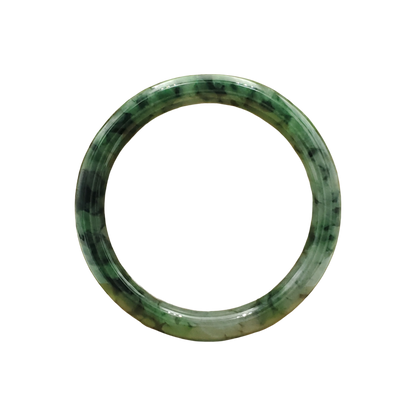 High Quality 48–72mm Jadeite Jade White to Green Black Veins YingMart Bangle Gift for Her Grandmother Sister Mom Mens Feng Shui