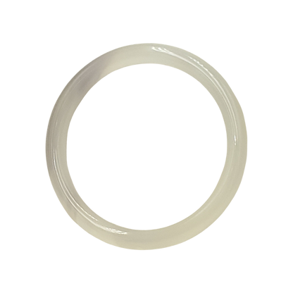 High Quality 50–60mm Genuine Type A Jade White Chalcedony Bangle Bracelets Gift for Her Mom Grandma Feng Shui Personalized