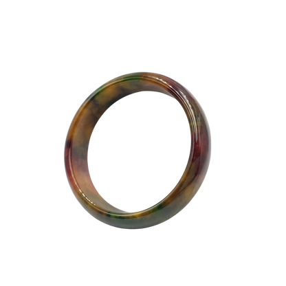 High Quality 48–72mm Jadeite Jade Orange Yellow Green Black Veins Bangle Bracelets Gift for Her Mom Grandma Feng Shui Personalized Jewelry