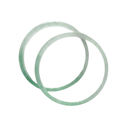 High Quality 48–72mm Jadeite Jade Green White Bangle Bracelets Gift for Her Mom Grandma Feng Shui Personalized Jewelry