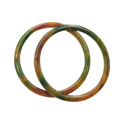High Quality 48–60mm Pair Jadeite Jade Yellow Green Red YingMart Bracelets Gift for Her Mom Sister Mens Personalized Feng Shui