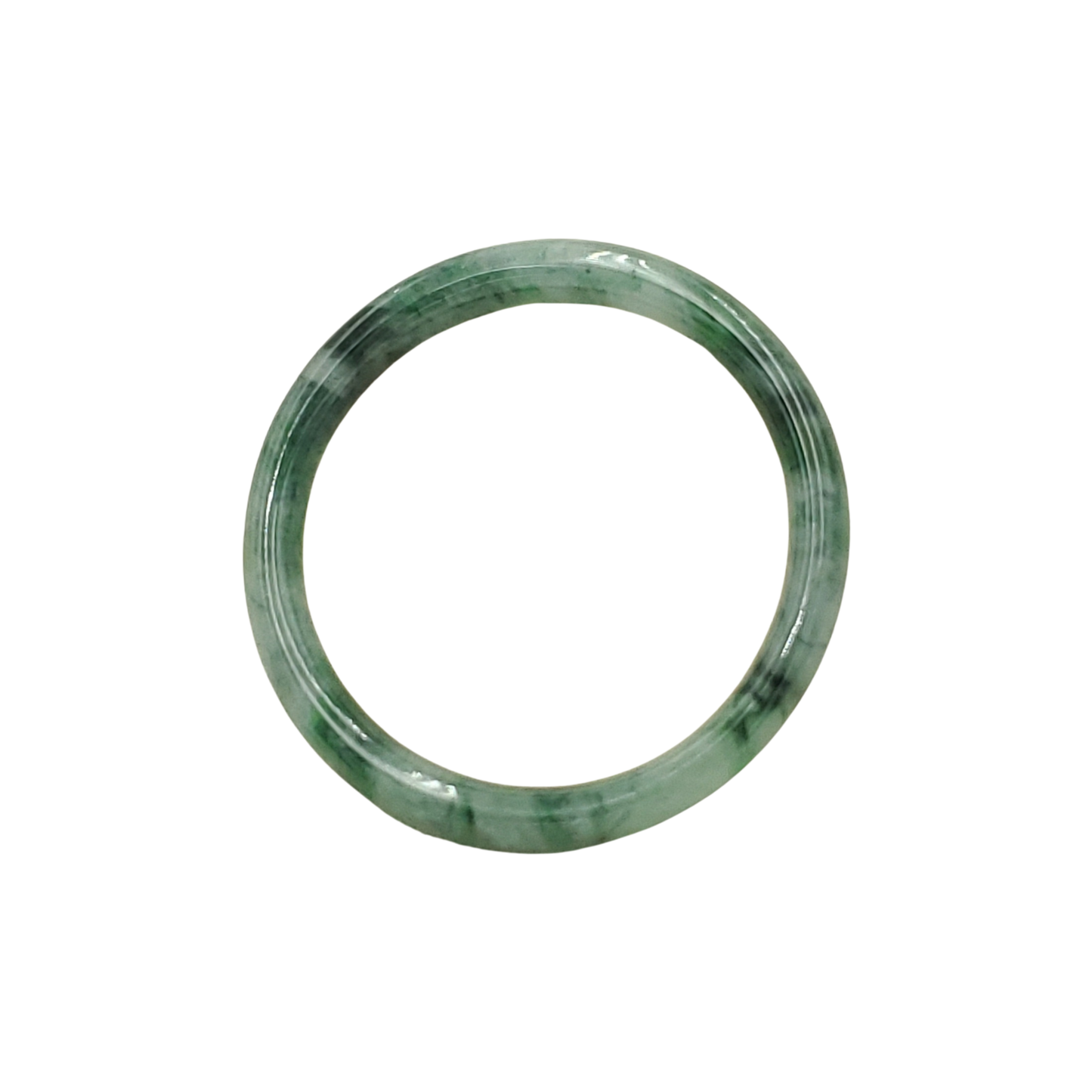 High Quality 48–72mm Natural-Colour Jade White to Green with Black Spot YingMart Bangle Gift for Mom Sister Mens Feng Shui Personalized