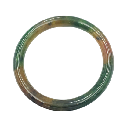 High Quality 48–72mm Jadeite Jade Yellow Green Black Veins YingMart Bangle Bracelets Gift for Her Feng Shui Grandma Sister Mom
