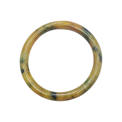 High Quality 48–72mm Jadeite Jade Yellow Black Spot YingMart Bangle Bracelets Gift for Her Mom Feng Shui Grandma Sister