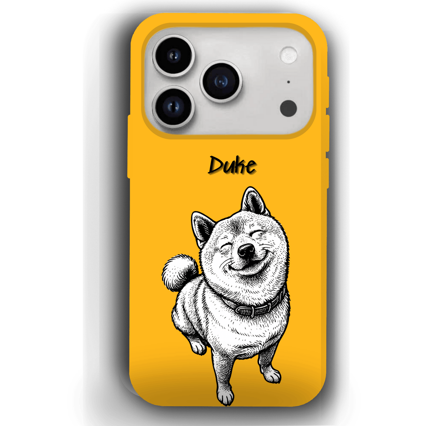 Custom Black & White Pet Phone Case for iPhone 17 by YingMart – Custom Photo Personalized Pet Line Art Design with Pet Name