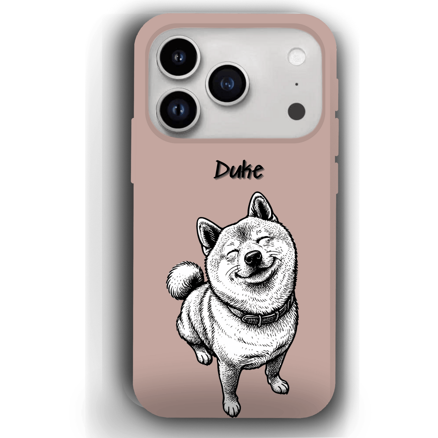 Custom Black & White Pet Phone Case for iPhone 17 by YingMart – Custom Photo Personalized Pet Line Art Design with Pet Name