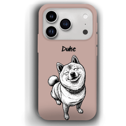 Custom Black & White Pet Phone Case for iPhone 17 by YingMart – Custom Photo Personalized Pet Line Art Design with Pet Name