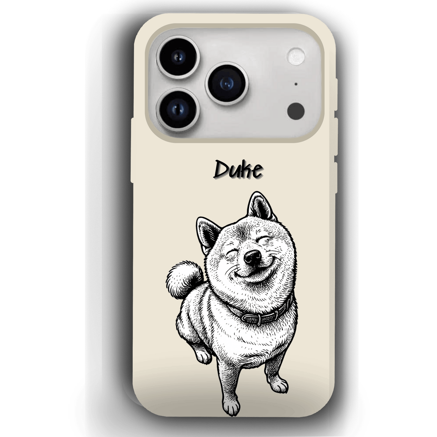 Custom Black & White Pet Phone Case for iPhone 17 by YingMart – Custom Photo Personalized Pet Line Art Design with Pet Name