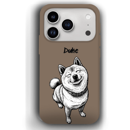Custom Black & White Pet Phone Case for iPhone 17 by YingMart – Custom Photo Personalized Pet Line Art Design with Pet Name