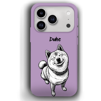 Custom Black & White Pet Phone Case for iPhone 17 by YingMart – Custom Photo Personalized Pet Line Art Design with Pet Name